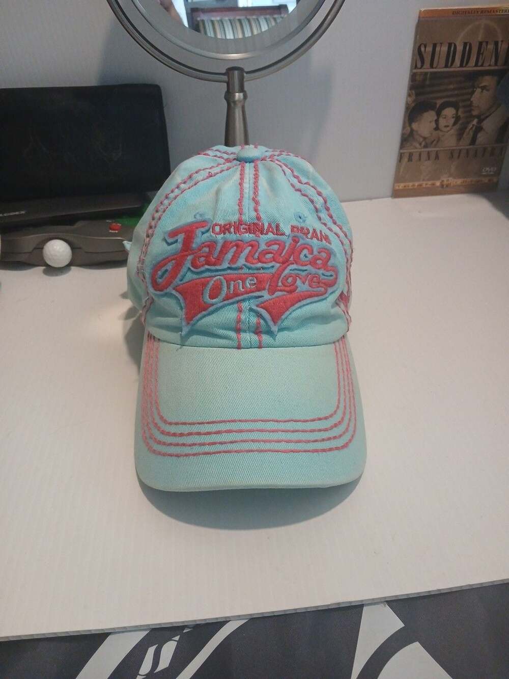 Surf Classic Jamaica One Love Hat Cap One Size Blue Pink Strap Back